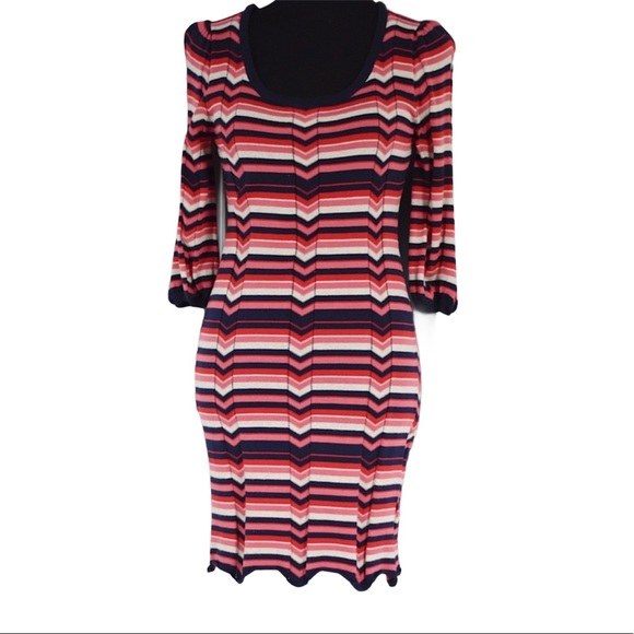 Monsoon striped shirt sleeve sweater dress sz S - Picture 2 of 4